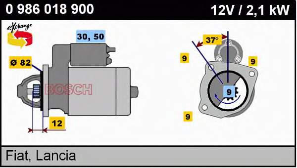 0986018900 Bosch motor de arranque