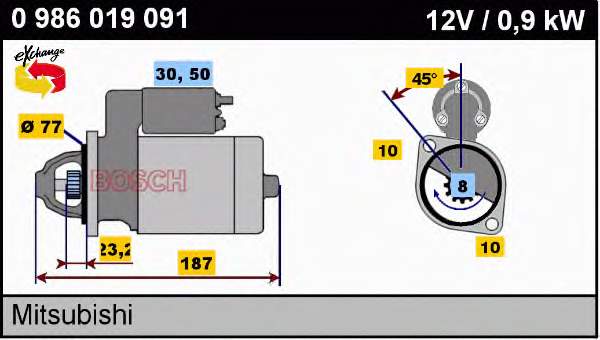 Motor de arranque 0986019091 Bosch