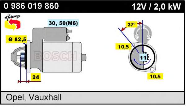 Motor de arranque 0986019860 Bosch