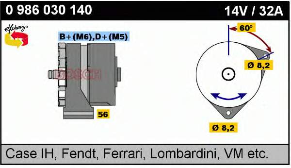 0986030140 Bosch alternador