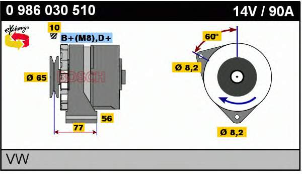 0986030510 Bosch alternador