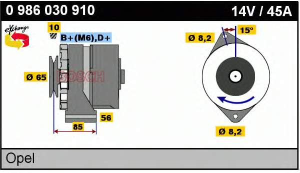 0986030910 Bosch alternador