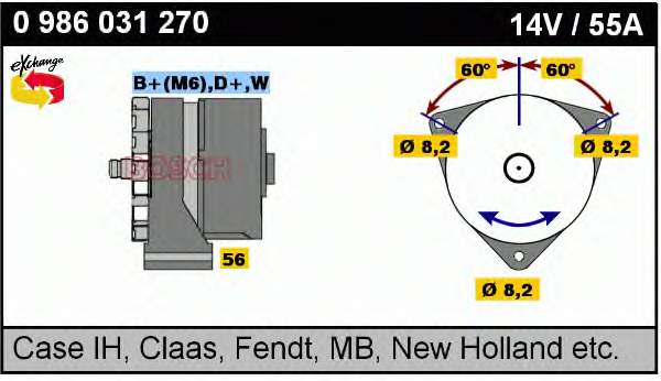 Alternador 0986031270 Bosch