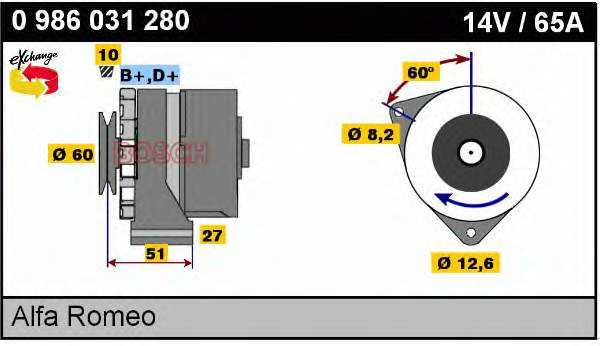 0986031280 Bosch alternador