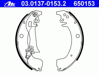 03.0137-0153.2 ATE zapatas de frenos de tambor traseras