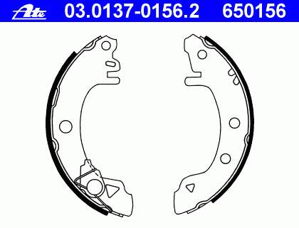 03013701562 ATE zapatas de frenos de tambor traseras