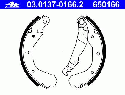 03.0137-0166.2 ATE zapatas de frenos de tambor traseras