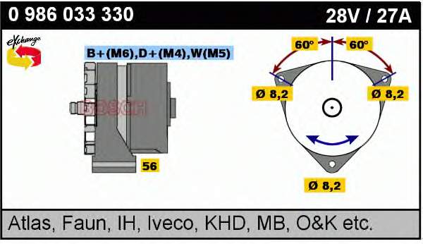 0986033330 Bosch alternador