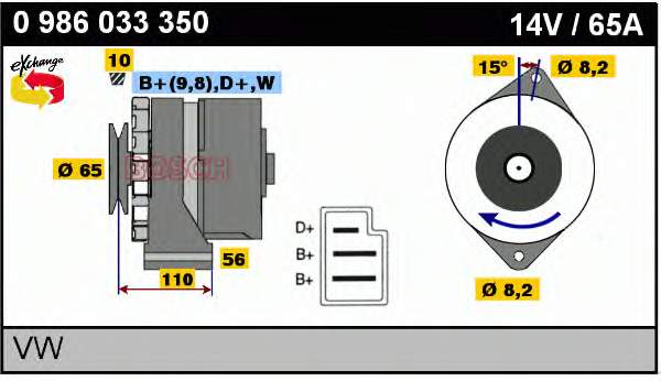 0986033350 Bosch alternador