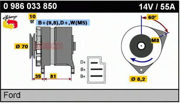 0986033850 Bosch alternador