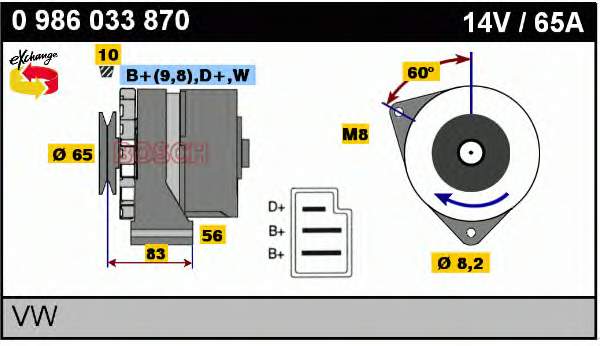 0986033870 Bosch alternador