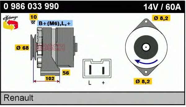 7700753081 Renault (RVI) alternador