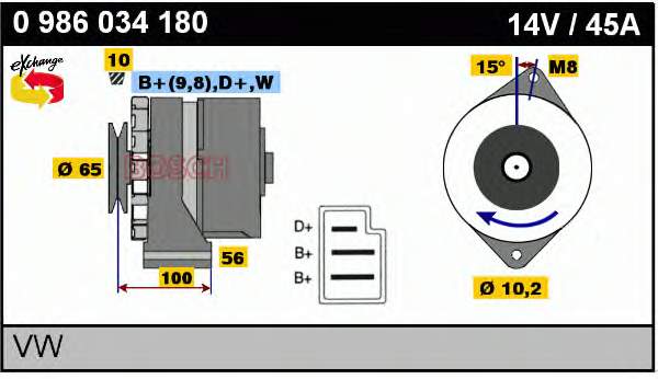 036903017CV VAG alternador