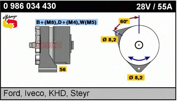 0 986 034 430 Bosch alternador