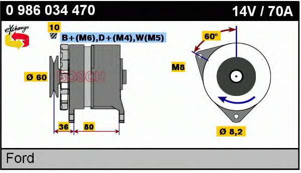 Alternador del motor Bosch 0986034470 precio, desde 146,29 EUR