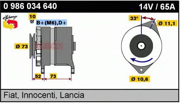 Alternador 0986034640 Bosch