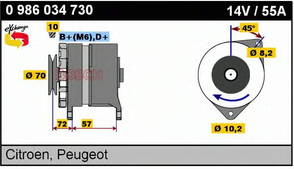 Alternador del motor Bosch 0986034730 precio, desde 47,92 EUR
