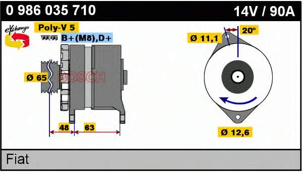 0986035710 Bosch alternador