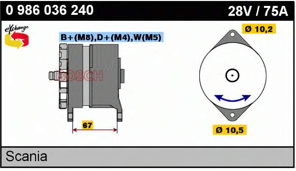 0986036240 Bosch alternador