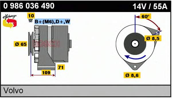 0 120 489 465 Bosch alternador