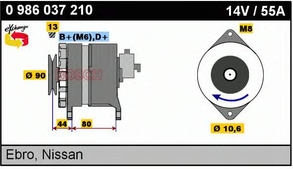 0986037210 Bosch alternador