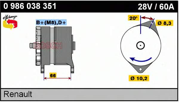 Comprar 0986038351 Bosch Dynamo