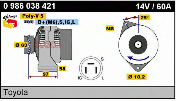 Comprar 0986038421 Bosch Dynamo