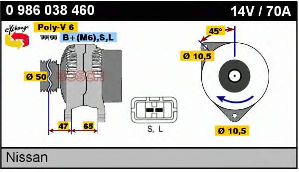 0986038460 Bosch alternador