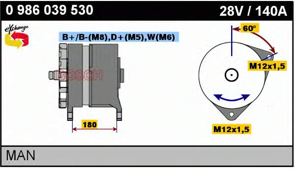 0986039530 Bosch alternador