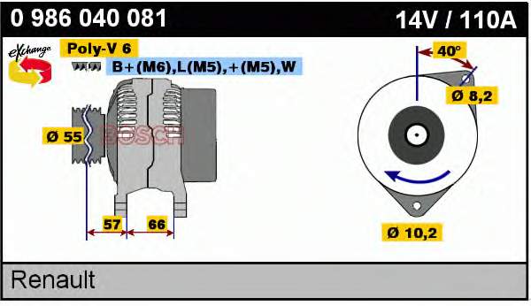 0986040081 Bosch alternador