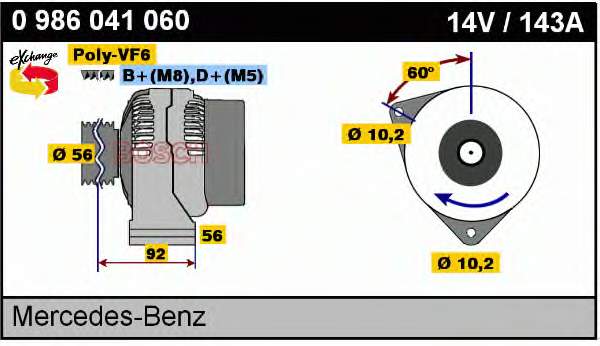 0986041060 Bosch alternador