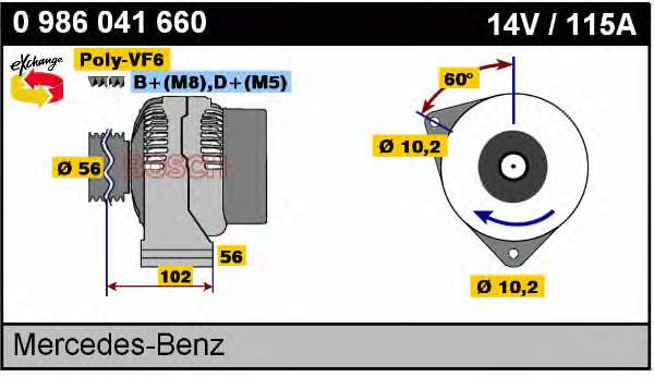 0986041660 Bosch alternador