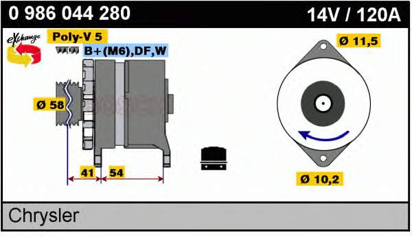 0986044280 Bosch alternador