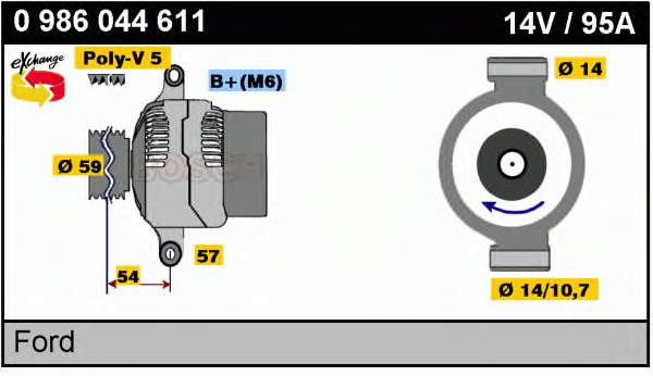 0986044611 Bosch alternador