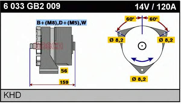 Alternador 6033GB2009 Bosch