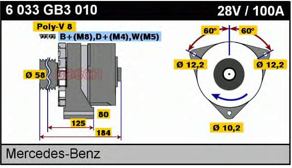 Alternador del motor Bosch 6033GB3010 precio, desde 189,68 EUR