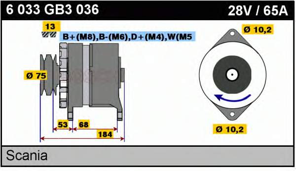 6033GB3036 Bosch alternador