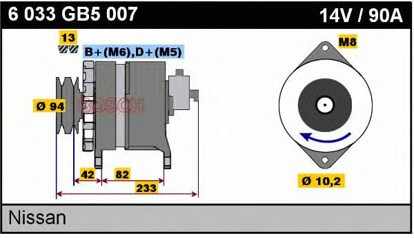 6033GB5007 Bosch Alternador de coche