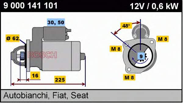 9000141101 Bosch motor de arranque