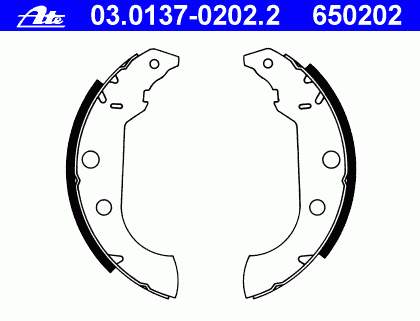 03.0137-0202.2 ATE zapatas de frenos de tambor traseras