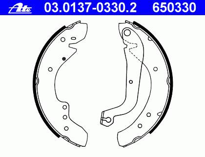 03.0137-0330.2 ATE zapatas de frenos de tambor traseras