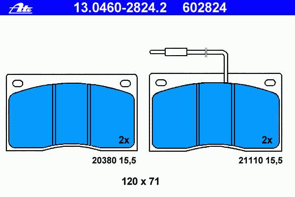 13.0460-2824.2 ATE pastillas de freno delanteras