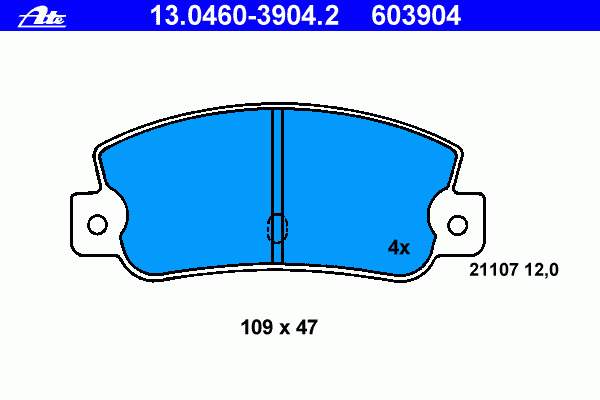 13.0460-3904.2 ATE pastillas de freno traseras