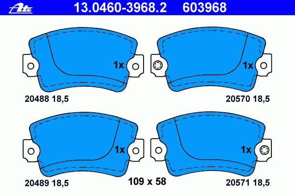 13.0460-3968.2 ATE pastillas de freno delanteras