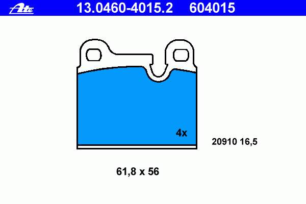 13.0460-4015.2 ATE pastillas de freno traseras