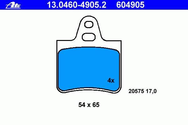 13.0460-4905.2 ATE pastillas de freno traseras
