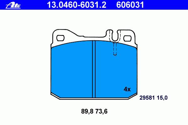 13.0460-6031.2 ATE pastillas de freno delanteras
