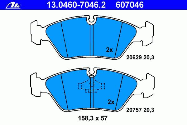 13.0460-7046.2 ATE pastillas de freno delanteras