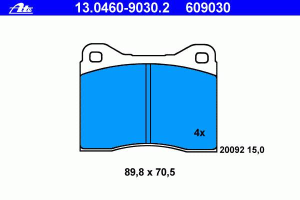 13.0460-9030.2 ATE pastillas de freno delanteras