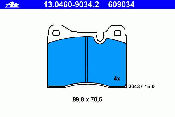 13.0460-9034.2 ATE pastillas de freno delanteras